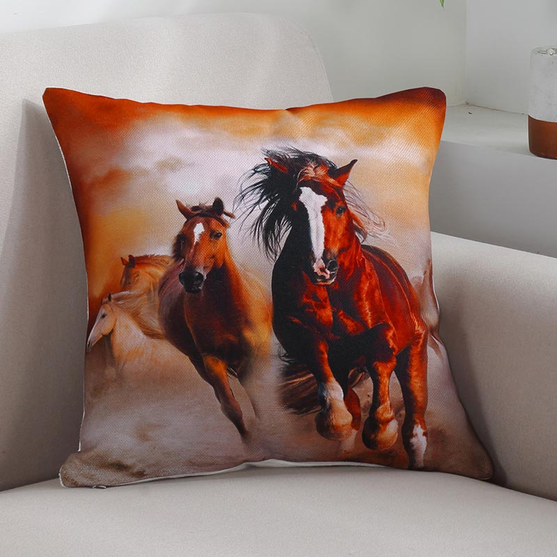 Horse Print Throw Pillow
