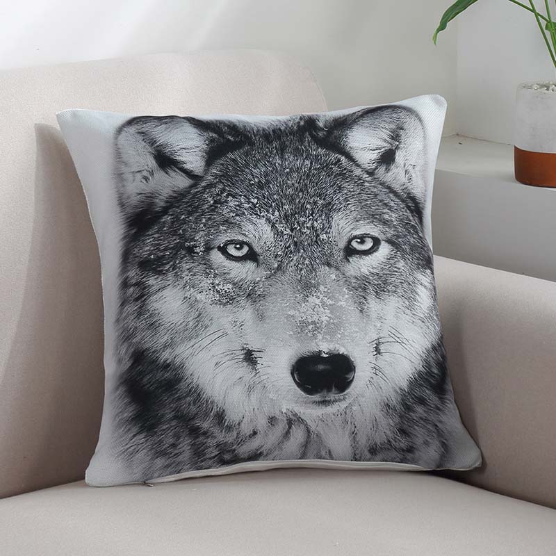 Wolf Print Throw Pillow